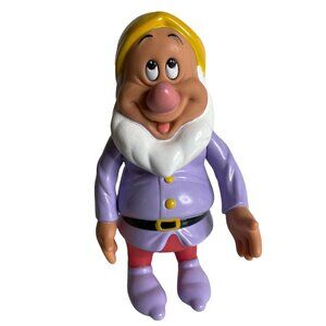 Disney Vintage Snow White & Seven Dwarfs Sneezy Figure 90s Taiwan Plastic Purple